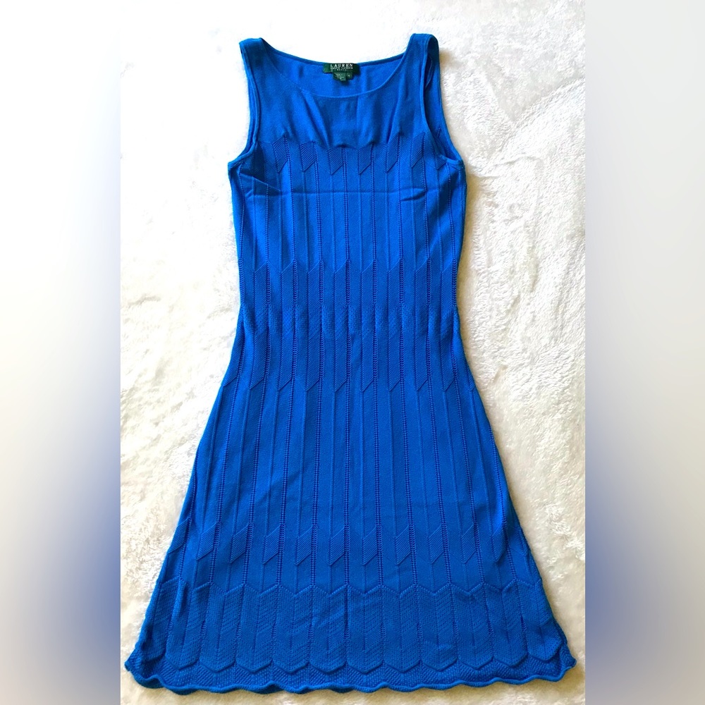 Lauren Ralph Lauren - Lux Sleeveless Knit MidiDress - Vibrant Royal Blue - Sz- M